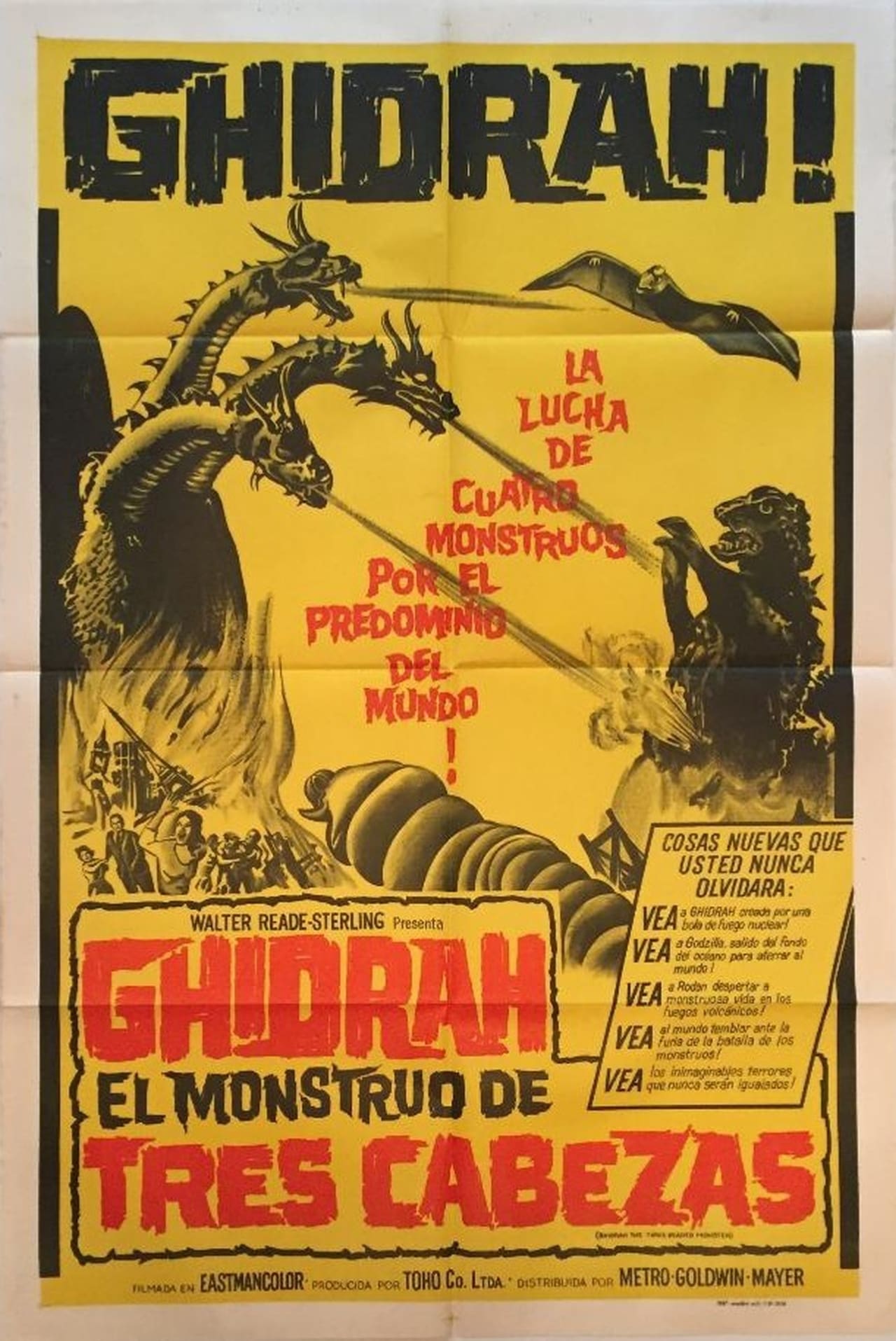 Película Godzilla contra Ghidorah, el dragón de tres cabezas