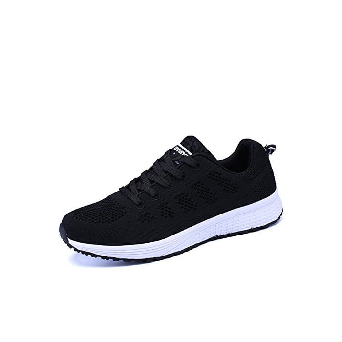 Fashion Zapatillas de Deportivos de Running para Mujer Gimnasia Ligero Sneakers Negro Azul