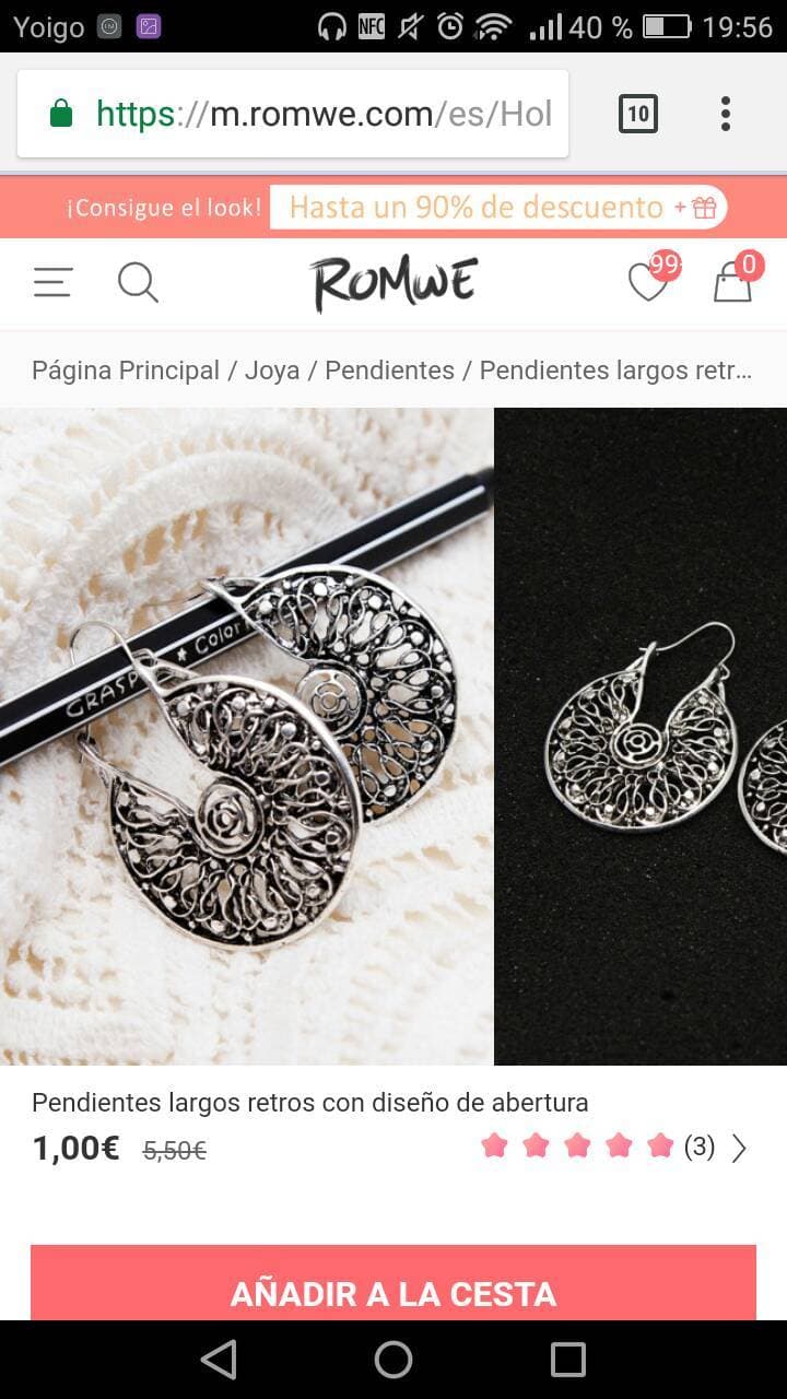 Product Pendientes largos retros con diseño de abertura romwe