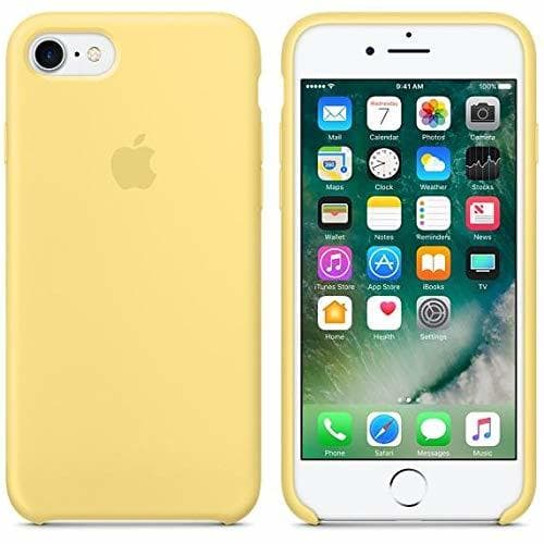 Electronic Desconocido Funda para iPhone 6 / 6s, Silicona Amarillo Pastel Logo Apple,