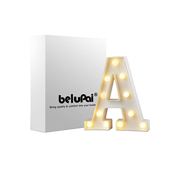 Producto Alfabeto de luces LED para decoración, luces de letras blancas, luces con