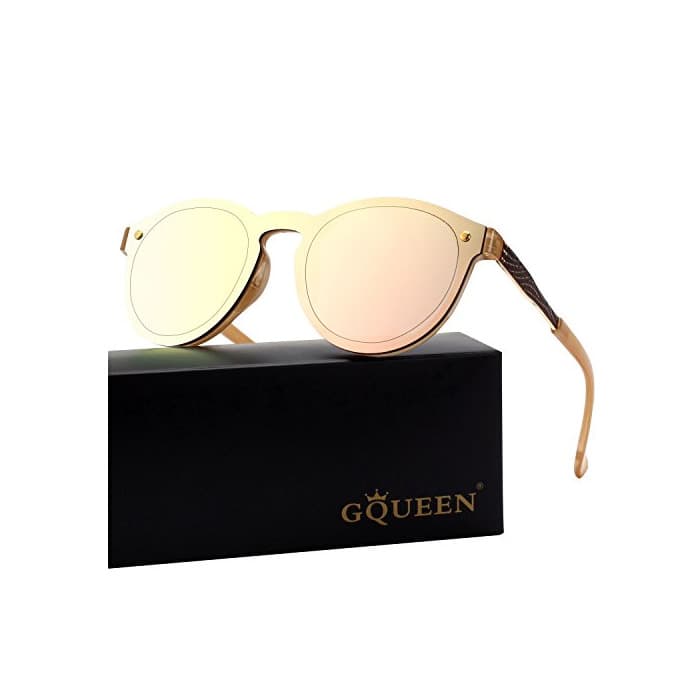 Producto GQUEEN Futurista sin reborde protector de lente reflejado gafas de sol MEO5