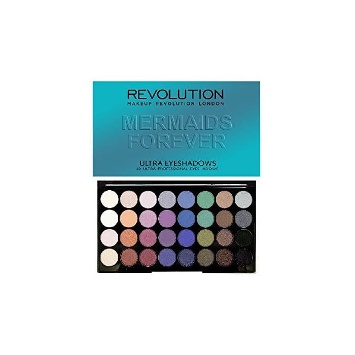 Beauty Maquillaje Revolution - Paleta de sombra de ojos Mermaids Forever con 32