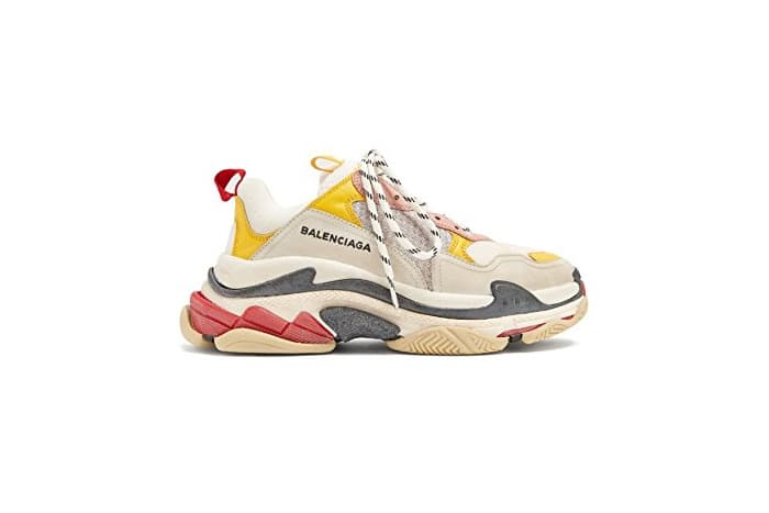 Moda Balenciaga Triple S Sneakers Cream Yellow Red Unisex Hombre Mujer Balenciaga Zapatillas