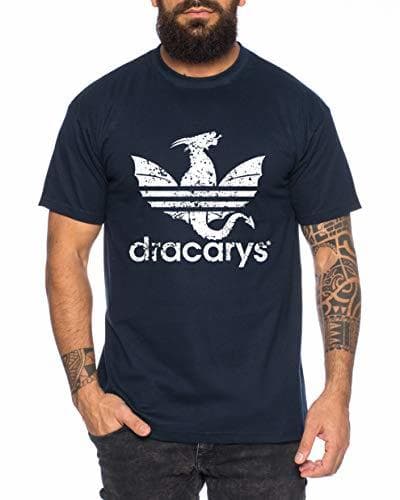 Moda Dracarys - Camiseta de Hombre Targaryen Thrones Game of Stark Lannister Baratheon