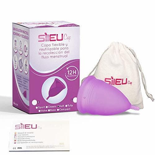 Belleza Copa Menstrual Sileu Cup Soft - Mujeres con Vejigas sensibles, calambres, cólicos