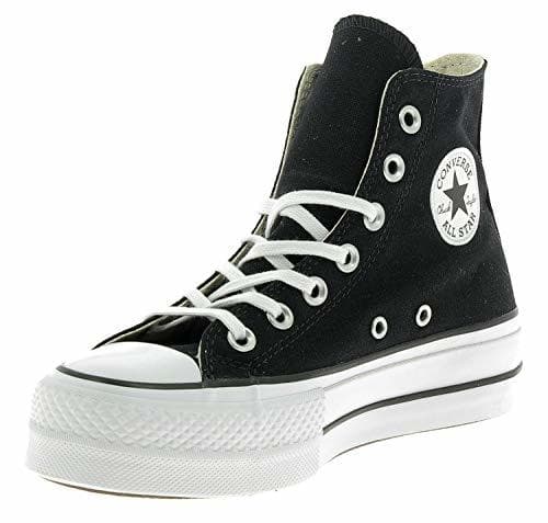 Fashion Converse Chuck Taylor CTAS Lift Hi, Zapatillas para Mujer, Negro