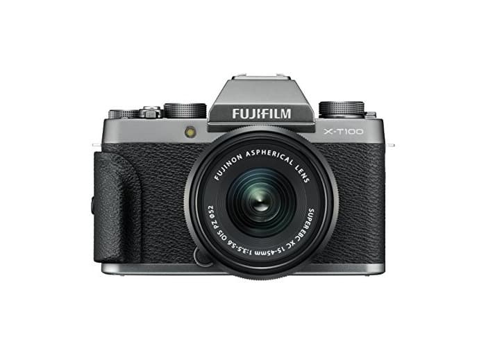 Electronic Fujifilm X-T100 - Cámara digital, objetivo XC15-45 mm, 24,2 megapíxeles, Plata