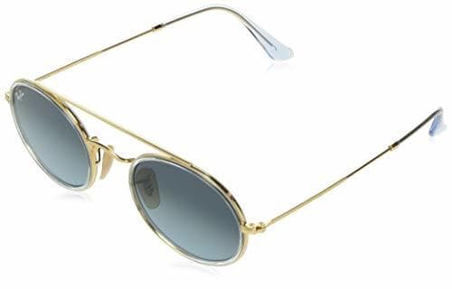 Moda Ray-Ban Gafas de Sol OVAL DOUBLE BRIDGE RB 3847N GOLD/GREY SHADED unisex