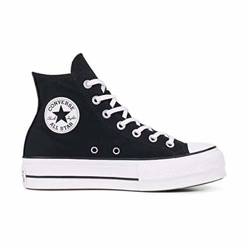 Fashion Converse Chuck Taylor CTAS Lift Hi, Zapatillas para Mujer, Negro