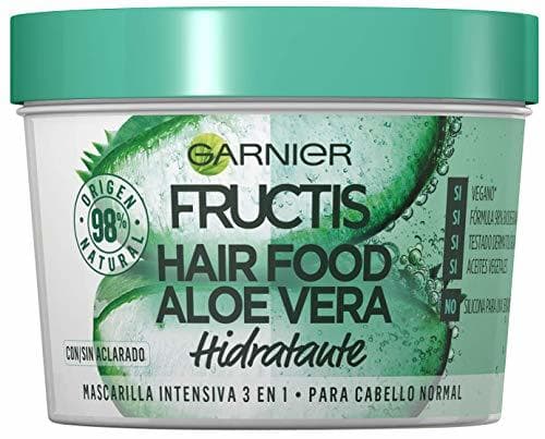 Belleza Garnier Fructis, Mascarilla Capilar 3 en 1 Aloe Vera Hidratante para Pelo