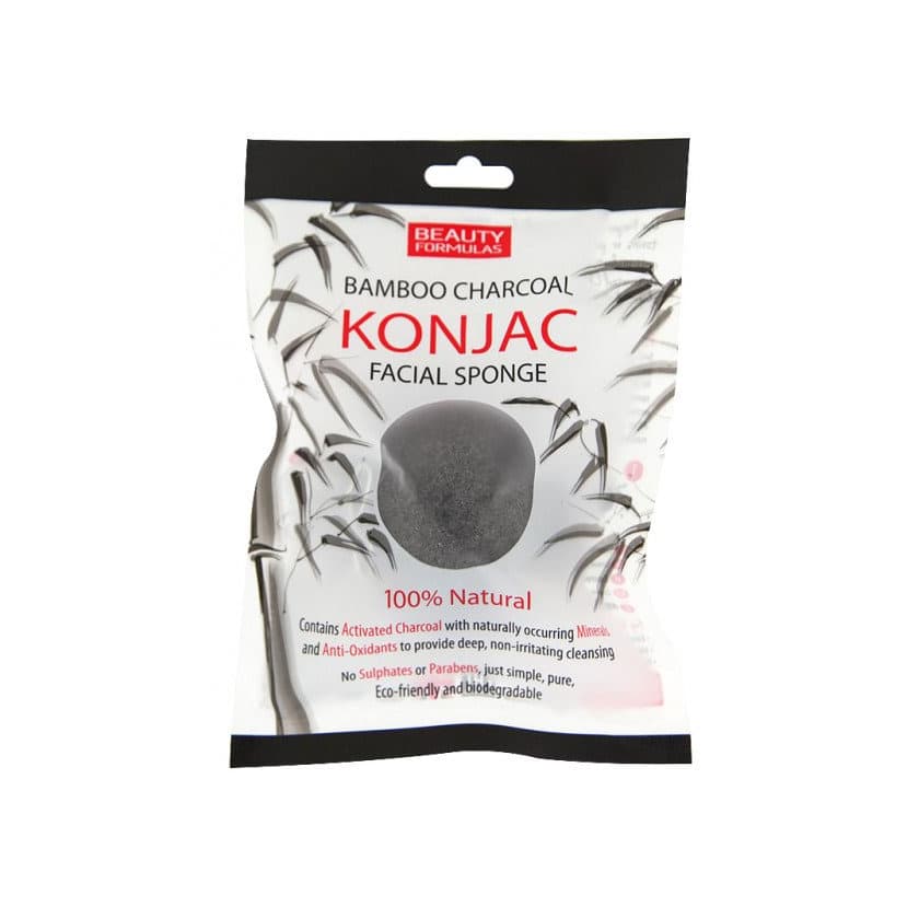 Producto Esponja facial Konjac con carbón de bambú 