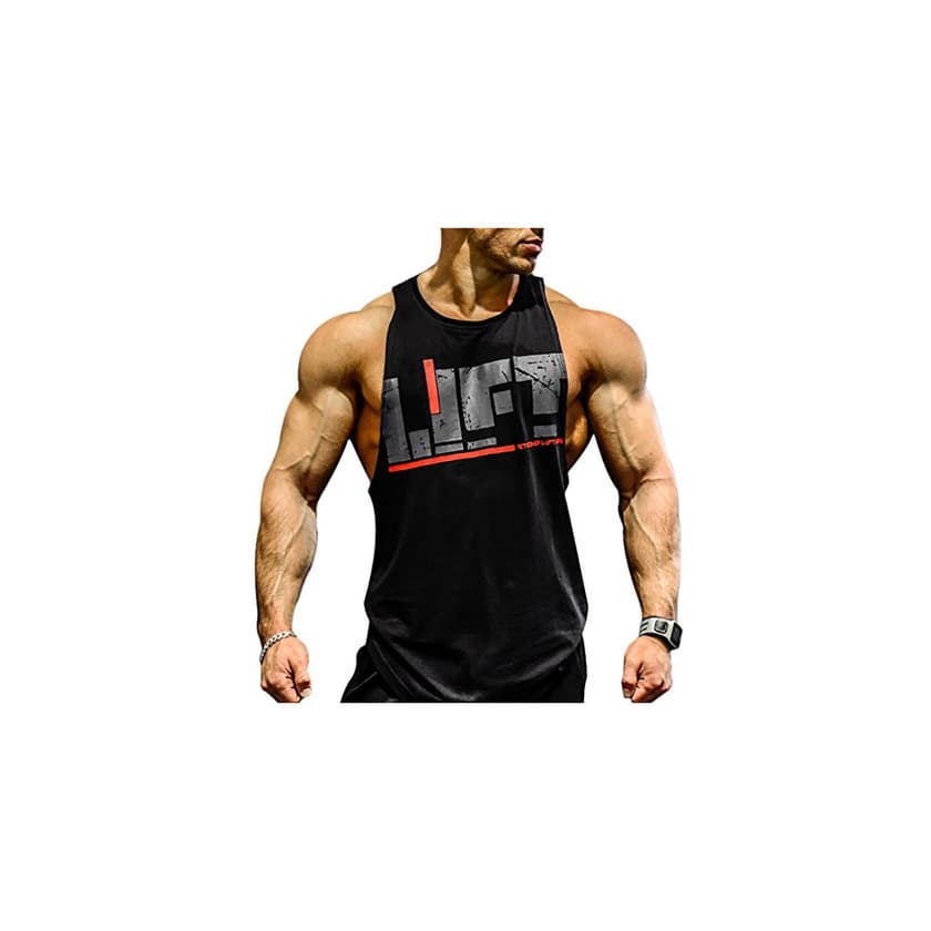 Moda Befox Camisetas Elástica de Fitness sin Mangas Tank Top Gym para Hombre