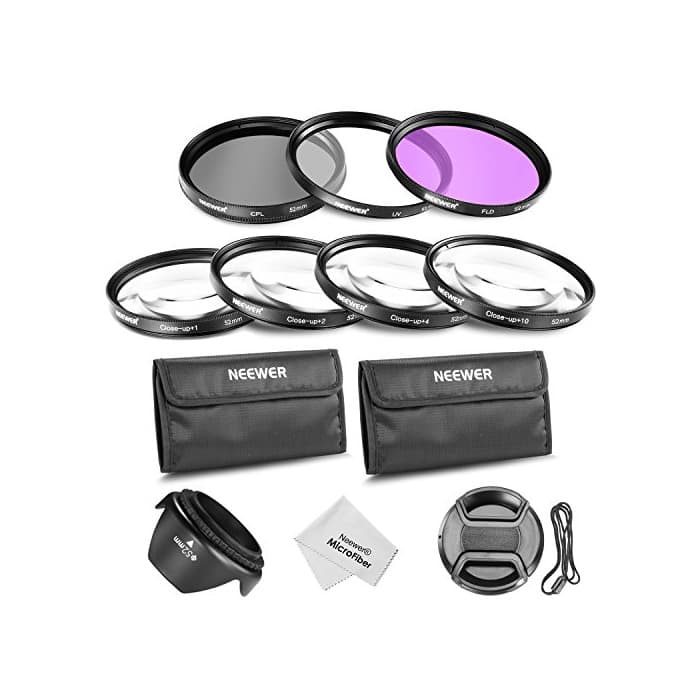 Electronic Neewer ®52MM profesional lente filtro y primer plano Macro accesorio Kit para