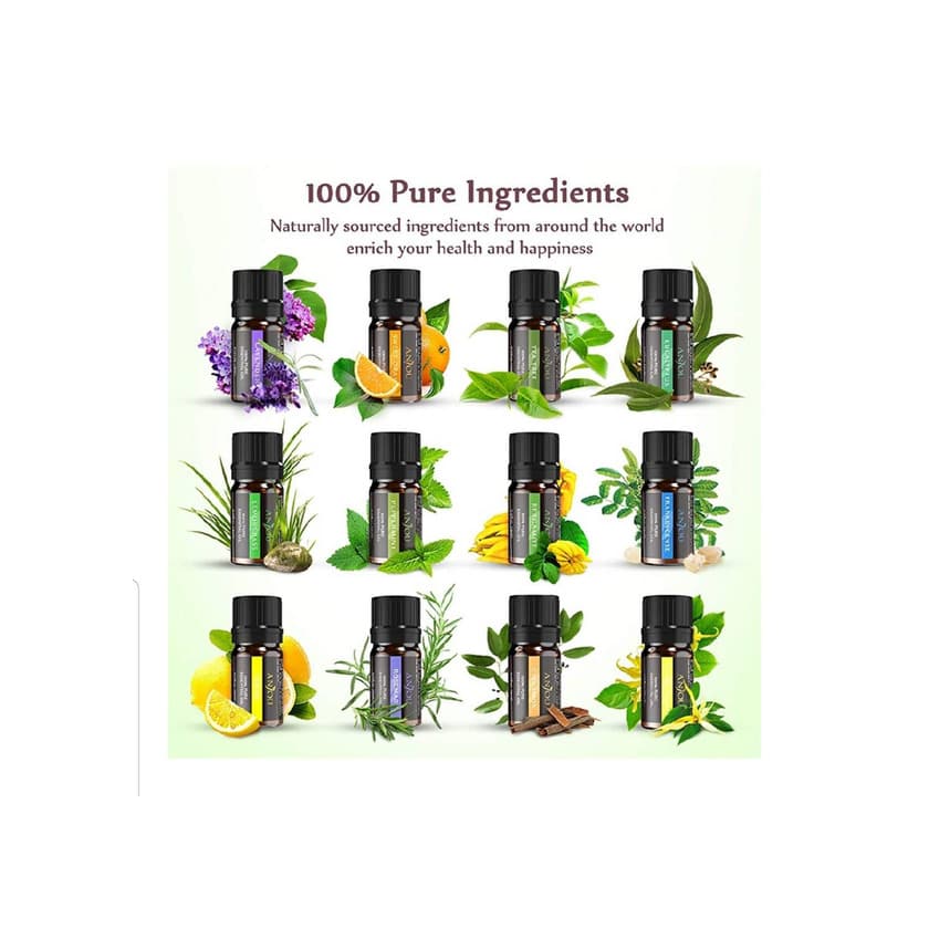 Producto Aceites esenciales 100% natural pack de 12 aceites