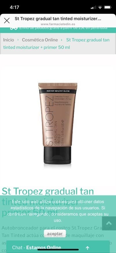 Product Autobronceador gradual st tropez