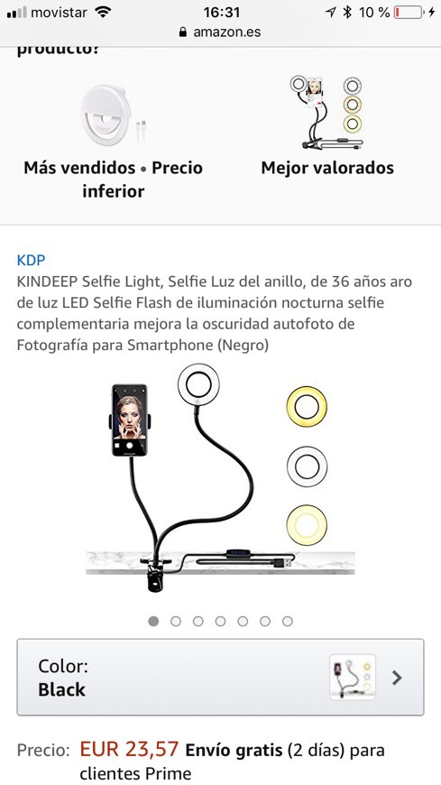 Product Aro selfie con pie