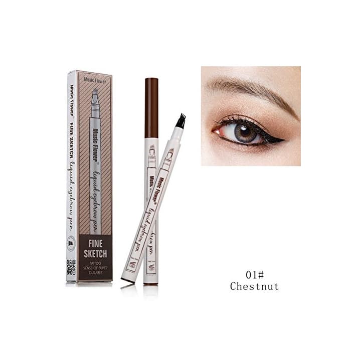 Belleza FangSi 2018 Tattoo Eyebrow Pen con cuatro puntas duraderas Waterproof Brow Gel