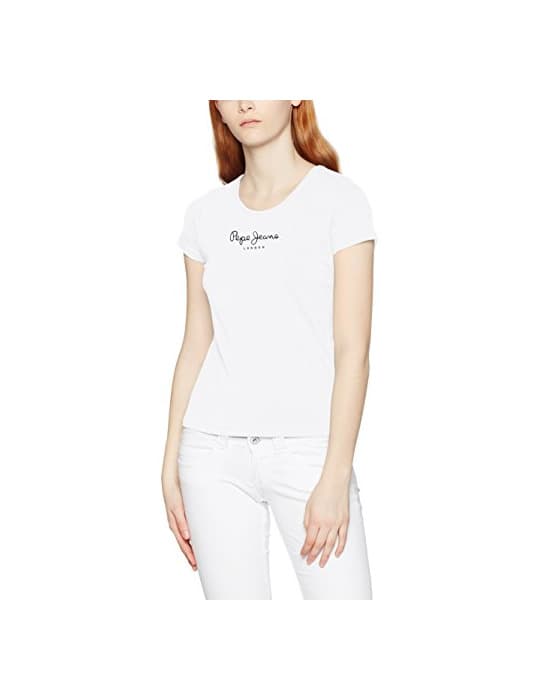 Moda Pepe Jeans New Virginia, Camiseta Para Mujer, Blanco