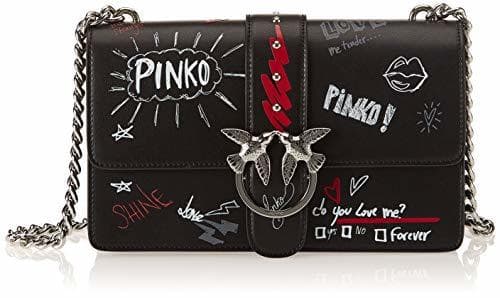 Fashion Pinko - Love Graffiti Tracolla Vitello Seta, Shoppers y bolsos de hombro