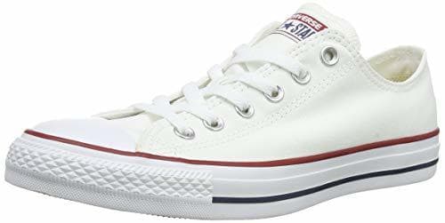 Moda Converse Chuck Taylor All Star Ox, Zapatillas de Lona, Unisex, Blanco