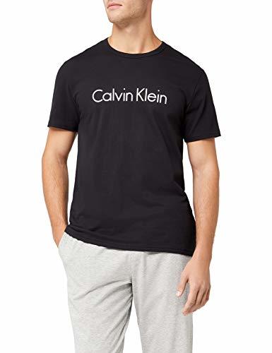 Fashion Calvin Klein Comfort Cotton - S/S Crew Neck-Camiseta de Pijama Hombre, Negro