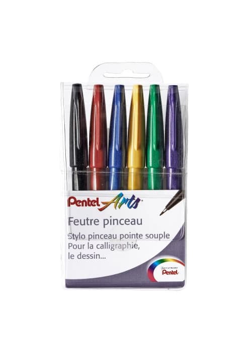 Product Pentel - Rotuladores de punta blanda para caligrafía y dibujo técnico