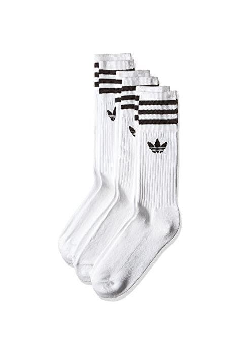 Fitness adidas Solid Crew Calcetines, Hombre, Blanco/Negro