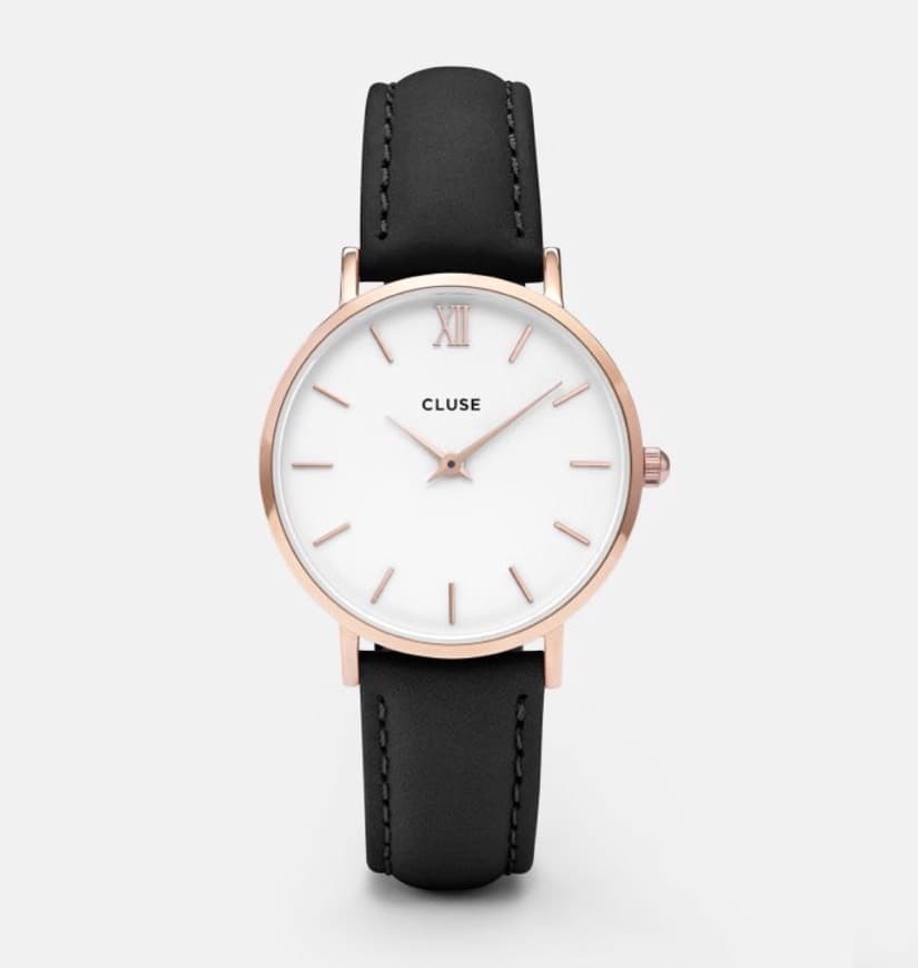 Fashion CLUSE Minuit Rose Gold White Black Strap