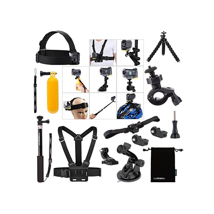 Electronic Luxebell 14en1 Kit de Accesorios Deportivos Bundle para Sony Accion Cam, Monte