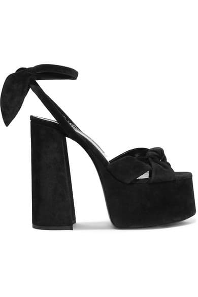 Fashion Paige platform sandals in suede, Saint Laurent