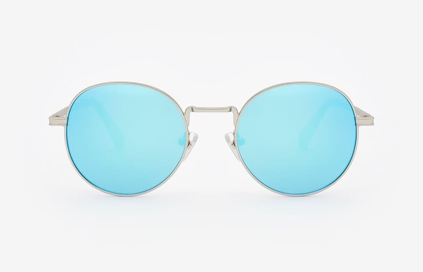 Product Gafas de sol redondas Hawkers® Silver Clear Blue Moma