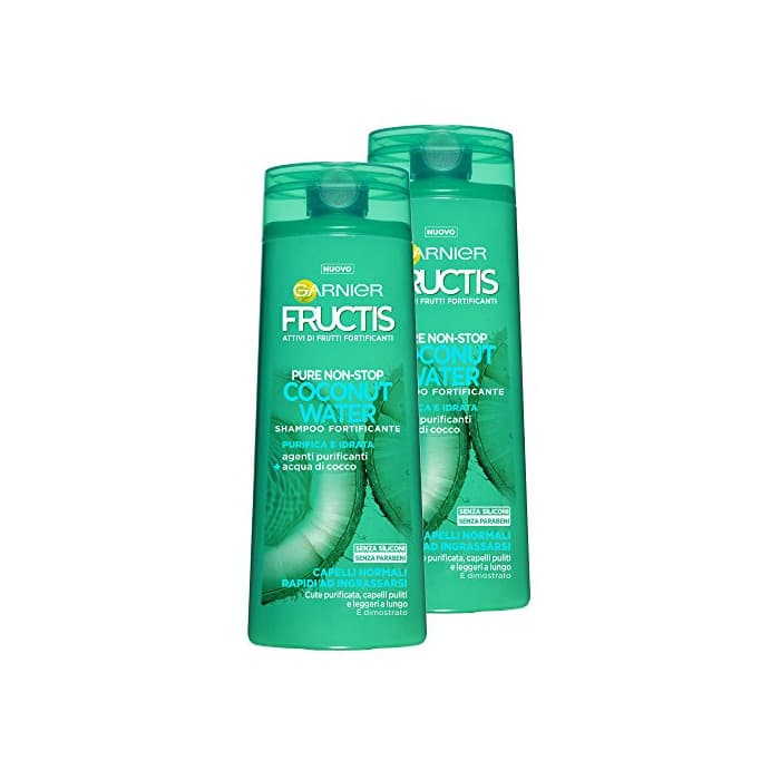 Belleza Garnier Fructis Champú para cabello normal rápidos ad ingrassarsi pure-no Stop Coconut