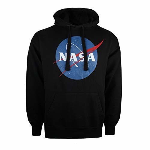 Moda Nasa Circle Logo, Capucha para Hombre, Negro