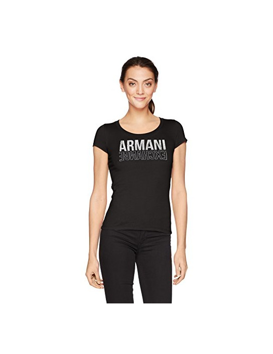 Moda Armani Exchange 8nyt77, Camiseta para Mujer, Negro