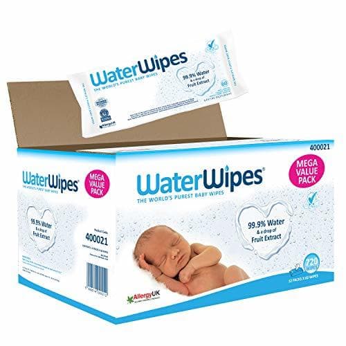 Belleza WaterWipes Toallitas para Pieles Sensible de Bebé, 12 paquetes x 60 toallitas