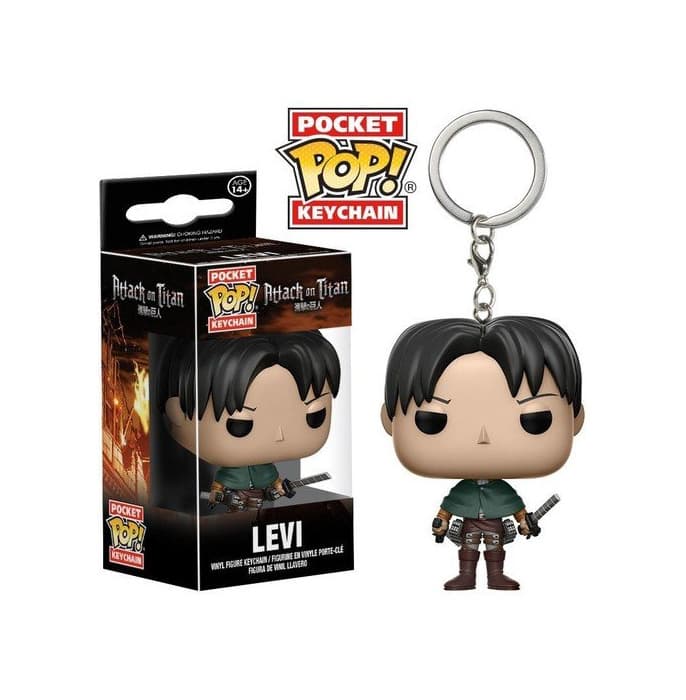 Game Funko-14216 Keychain Levi Ackerman Figura de Vinilo, seria Attack on Titan