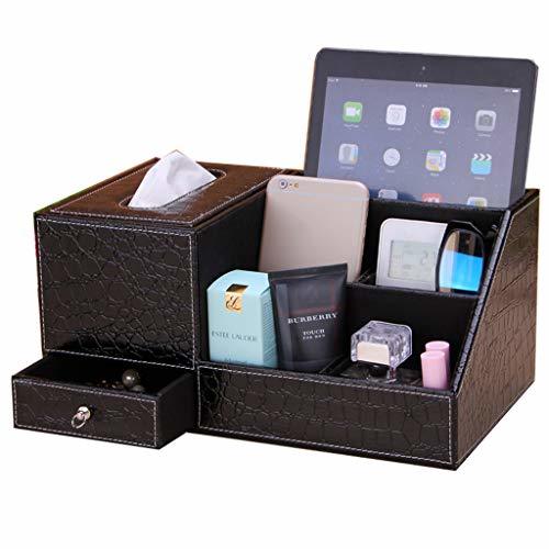 Belleza MSF Caja de pañuelos Multifuncional Rectangular PU Tissue Box Holder Hogar Salón