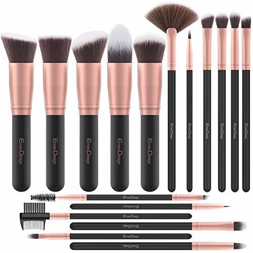 Beauty Brochas de Maquillaje EmaxDesign 17 piezas Pinceles de maquillaje professional fibra sintética