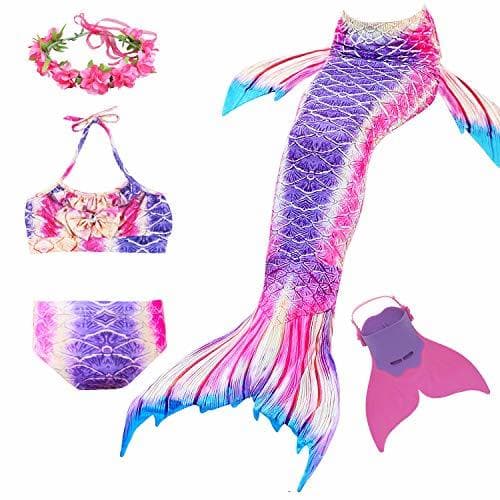 Fashion Romance Zone Cola de Sirena para Natación 5pcs Traje de Baño Mermaid