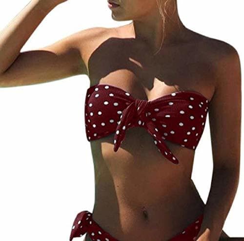 Fashion UMIPUBO Bikini Mujer Dos Piezas Ropa con Estampado de Lunares Push-Up Traje