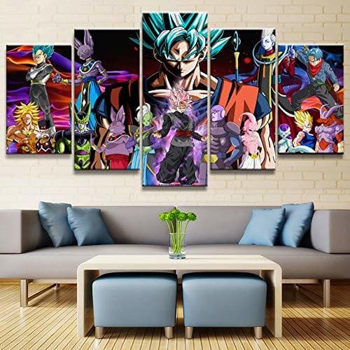 Elemento de la categoría hogar QJXX 5 Piezas Lienzos Cuadros Pinturas Dibujos Animados Dragon Ball Goku Super