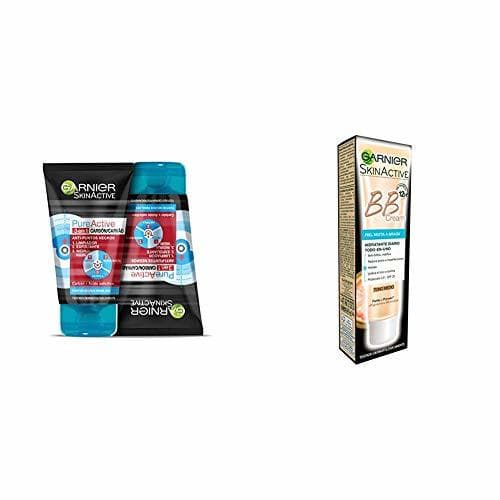 Producto Garnier PureActive Gel Limpiador y Exfoliante Facial Carbón 3 en 1 -