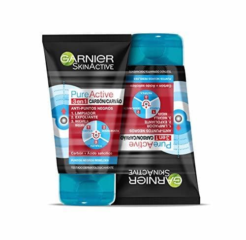 Beauty Garnier Skin Active PureActive Gel Limpiador y Exfoliante Facial Carbón 3 en