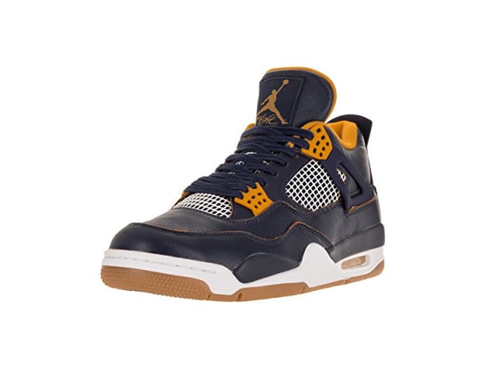 Fashion Nike Air Jordan 4 Retro, Zapatillas de Deporte para Hombre, Azul/Amarillo/Blanco