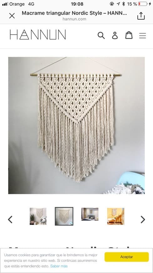 Elemento de la categoría hogar Macramé estilo nórdico triangular, de Hannun