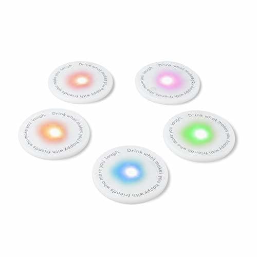 Elemento de la categoría hogar Balvi Posavasos LED UFOs Set de 5 Piezas Ideal para Fiestas Pilas