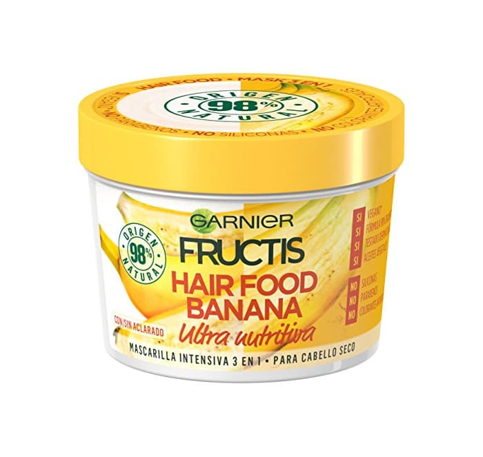 Belleza Garnier Fructis Hair Food Mascarilla Capilar 3 en 1 Banana Nutritiva para