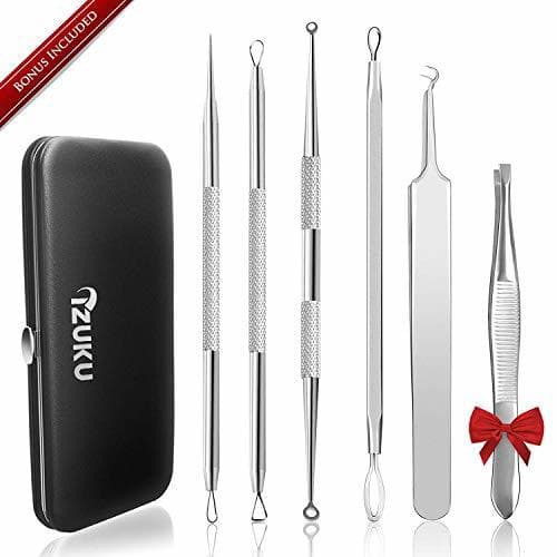 Belleza Aguja Extractor Limpiador Juego de 6Pcs Kit IZUKU Blackhead Remover para Acné