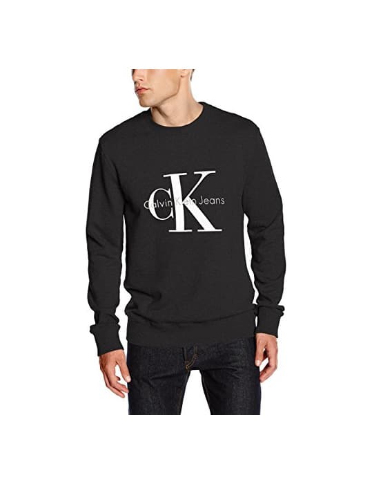 Fashion Calvin Klein Crewneck HWK Sudadera, Hombre, Negro